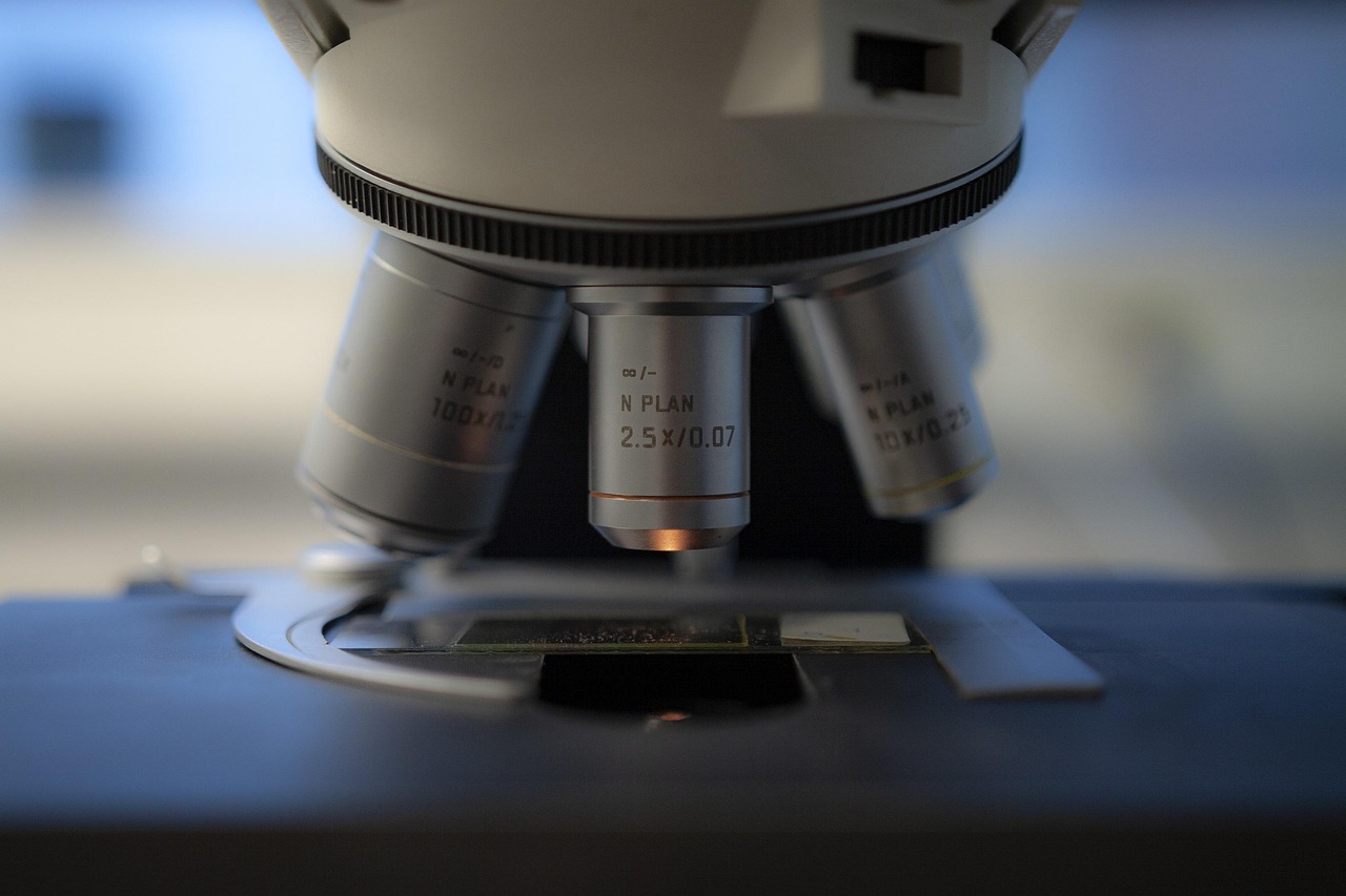 microscope laboratory closeup